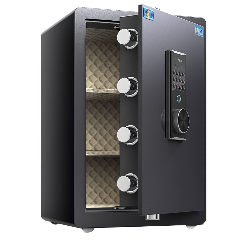 [新品升级]虎牌保险柜全钢防盗家用小型45/60CM保险箱悦青系列60cm睿智黑电子密码+指纹款