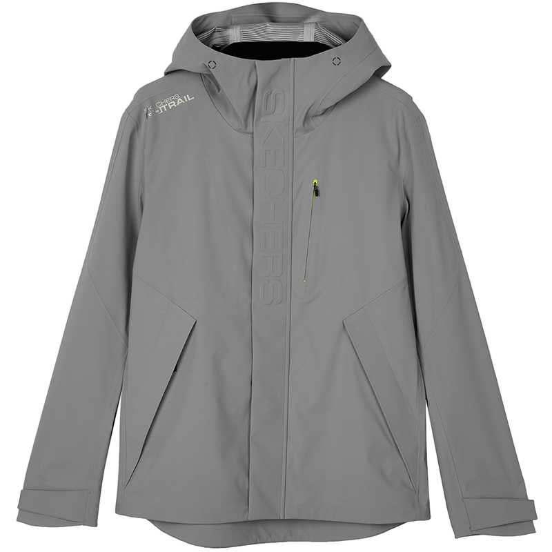 Skechers FASHION 纯色梭织连帽夹克外套 男款 鲨鱼灰 L323M128-00MM