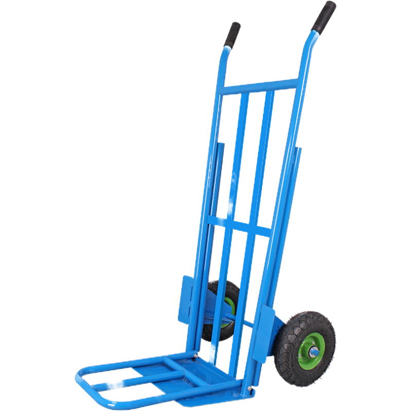 易企采 10寸橡胶实心轮双管加固老虎车拉货车两轮手推车货搬运车推货拖车载重王手拉车小推车平板