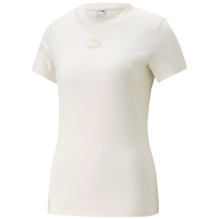 PUMA 纯色运动健身训练圆领套头短袖T恤 女款 白色 537591-65
