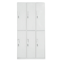 紫萱依韵 办公柜文件柜更衣柜员工柜储物柜带锁钢制铁皮柜存包柜六门更衣柜0.6厚度 1个