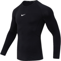 Nike Logo徽标印花圆领长袖T恤 男款 黑色 FB7920-010