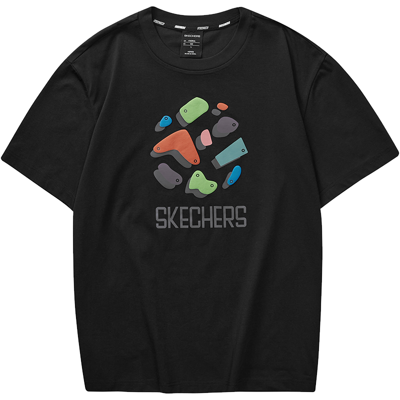 斯凯奇(SKECHERS)T恤男短袖上衣2023年夏季新款休闲运动T L323M011-0018