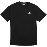 Puma Slogan Tee 纯色Logo圆领短袖T恤 男女同款 黑色 537184-01