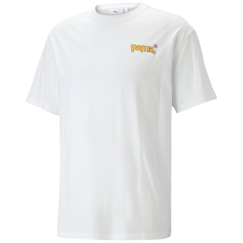 PUMA x 8enjamin 联名款 Graphic 后背卡通圆领短袖T恤 男女同款 白色 620703-02