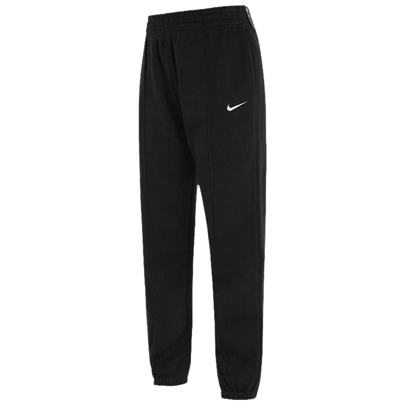 Nike Sportswear刺绣起绒保暖束脚休闲运动卫裤 春季 女款 黑色 BV4090-010