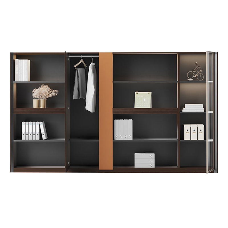 金菲罗格办公室办公柜木质现代版分层资料架档案储物背景柜 2.4米办公柜