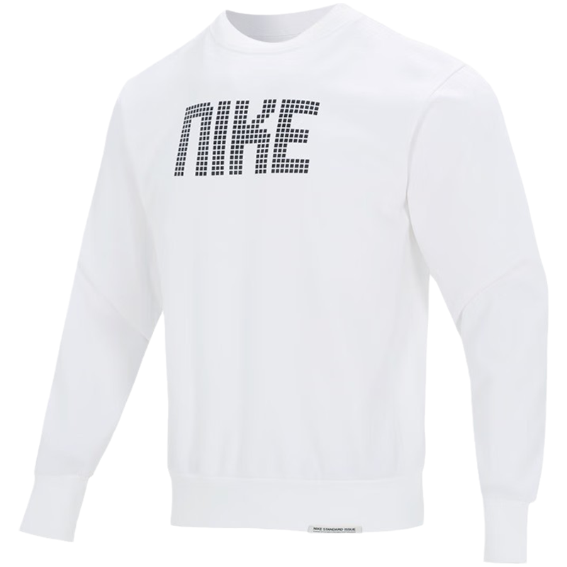 Nike 字母印花宽松圆领套头卫衣 男款 白色 FD9744-100