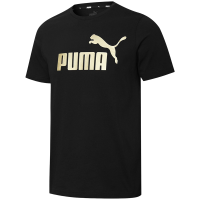 Puma Logo印花圆领针织短袖T恤 男款 黑色 845573-01