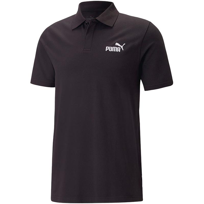 PUMA Logo印花休闲透气针织短袖Polo衫 男款 黑色 676673-01