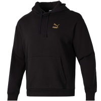 PUMA 撞色字母印花休闲连帽长袖卫衣 男女同款 黑色 625254-01