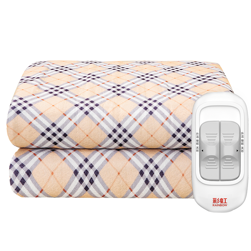 彩虹(RAINBOW)电热毯(1.8米*1.5米)双人双控家用防水电褥子三档定温除湿安全辐射非水暖毯B1518H-48