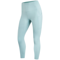 Nike 纯色训练紧身运动长裤 女款 青色 DQ5898-309