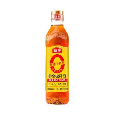 海天 0添加金标料酒500mL/瓶 零添加料酒 谷物酿造料酒