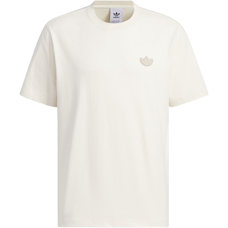 adidas originals 后背Logo印花圆领短袖T恤 男款 奇妙白 IN1030