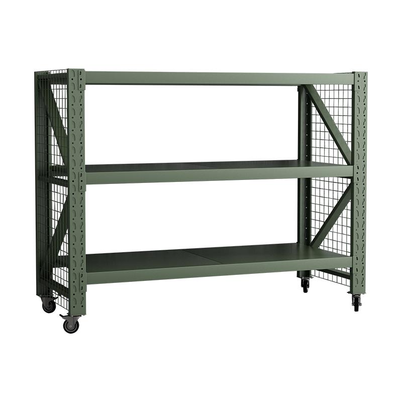 臻远ZYJJ-HJ-073可移动货架库房置物架带轮重型货架三层后背无网2000*700*1600mm/300kg
