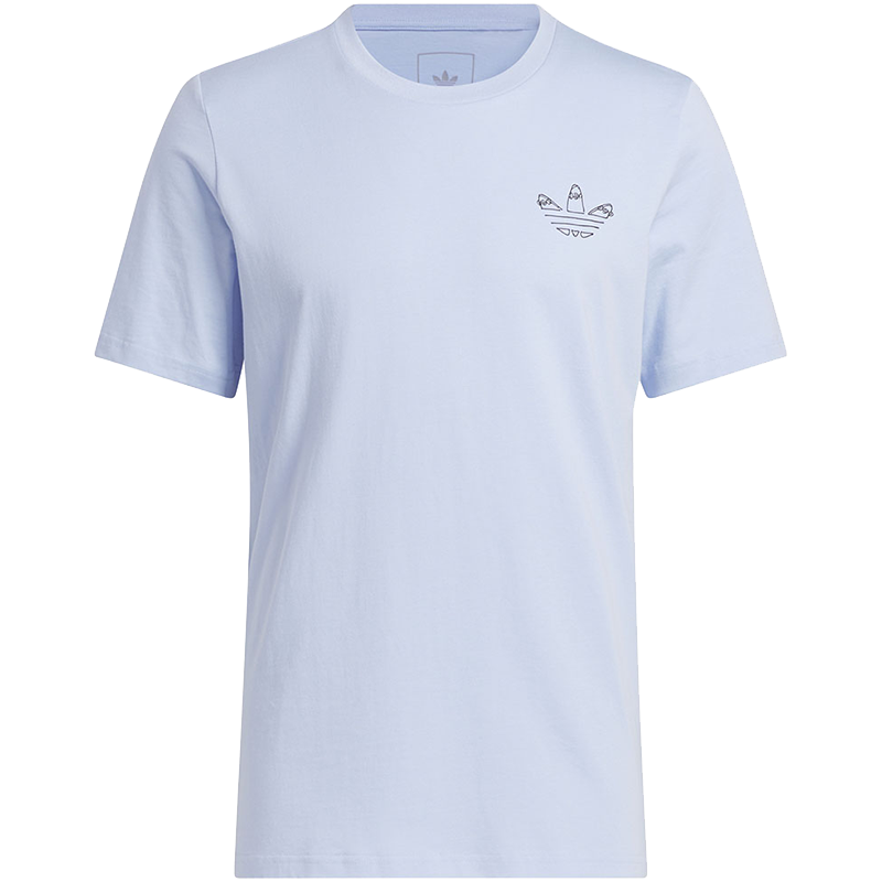 adidas originals 手绘图案印花运动短袖T恤 男款 浅蓝 HS3014