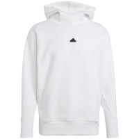 adidas Z.N.E.系列 品牌Logo贴标运动套头连帽卫衣 女款 白色 IN5125