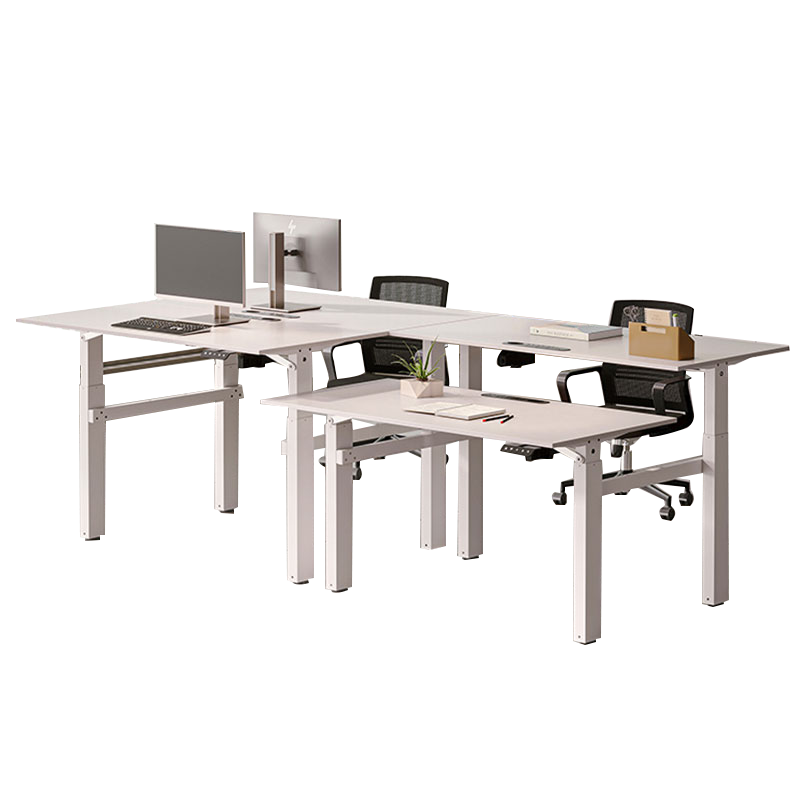 金菲罗格电动升降职员办公室屏风现代简约电脑桌 白色双人位