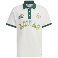 adidas originals三叶草 x卡通图案Logo刺绣拼色短袖Polo衫 男女同款 白色 IN1075