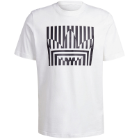 adidas originals Logo条纹印花圆领短袖T恤 男款 白色 IB8708