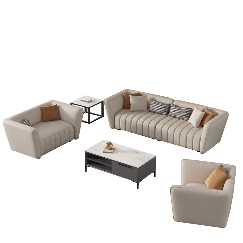 金菲罗格办公室商务皮艺洽谈会客接待公寓休闲沙发组合 单人位