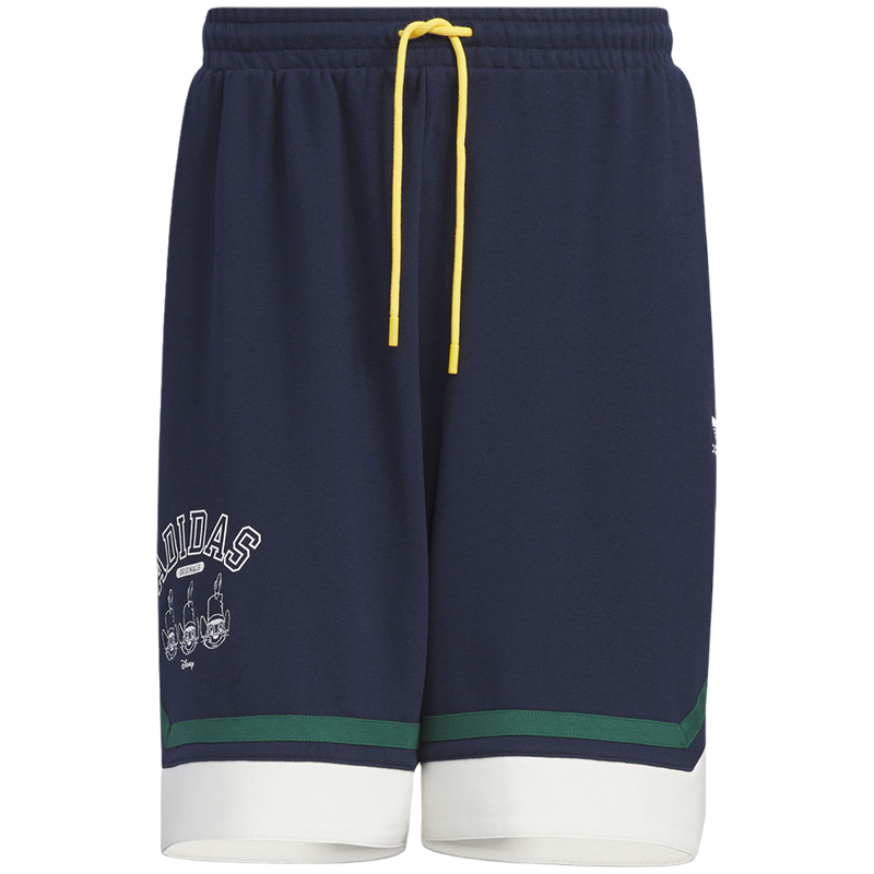 adidas originals 字母印花宽松休闲短裤 男女同款 深蓝色 IN1067