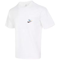 Nike 后背字母植物图案印花运动圆领短袖T恤 男款 白色 FQ0351-100