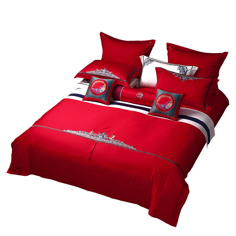 水星家纺全棉绣花套件海约山盟床上用品