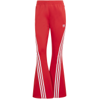 adidas originals三叶草 辣妹系列 三道杠喇叭型修身运动长裤 女款 红色 IV9325