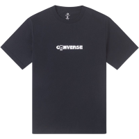 Converse匡威 后背卡通字母印花运动休闲印花短袖T恤 男女同款 黑色 10025277-A01