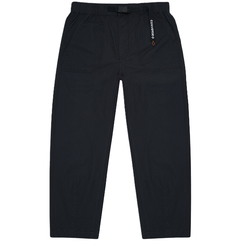 Converse匡威 纯色直筒梭织休闲长裤 男款 黑色 10026171-A02