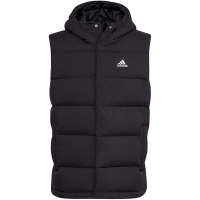 adidas 纯色印花Logo立领休闲运动马甲 男款 黑色 HG6277