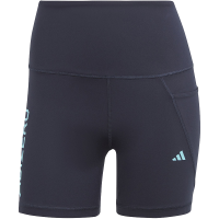 adidas 字母Logo印花紧身运动短裤 女款 传奇墨水蓝 IM1921