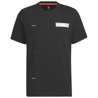 adidas Logo印花运动休闲圆领短袖T恤 男款 黑色 IA8095