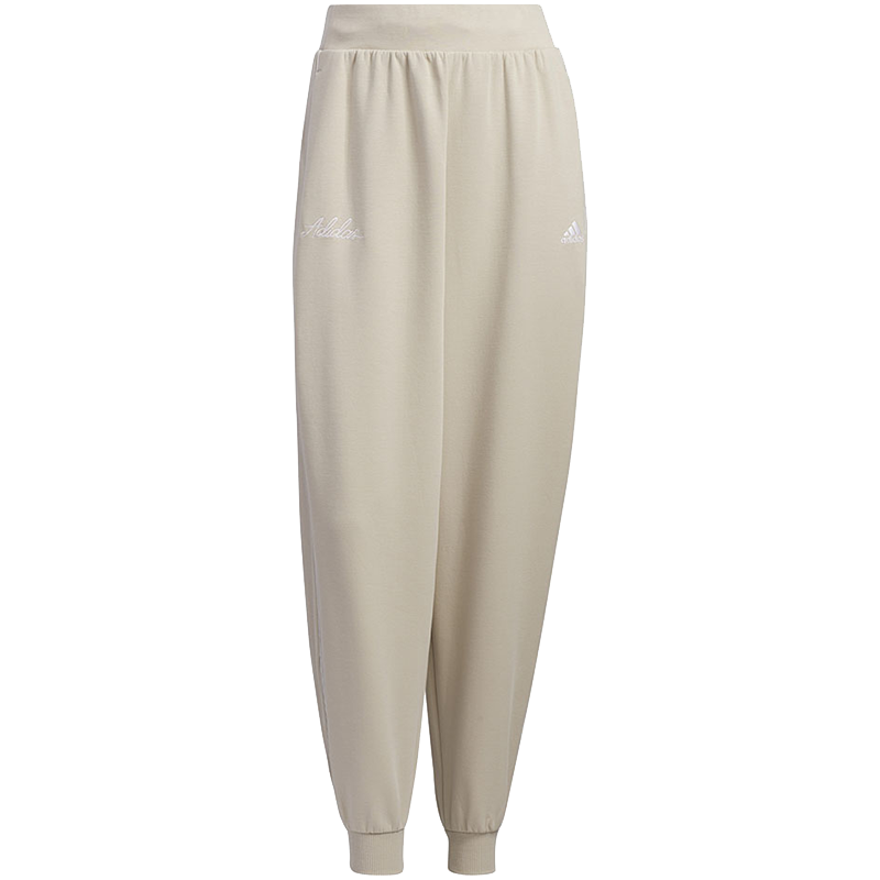 adidas Rco 7/8 Pants Logo标识束脚锥形透气针织运动裤 女款 浅褐色 IP7092