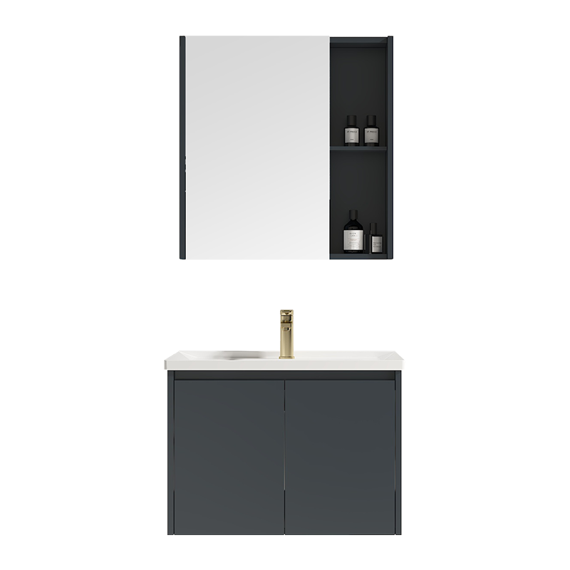 澳斯曼简约轻奢浴室柜陶瓷一体盆洗脸盆柜组合洗手台镜柜组合套装0.7米AS16127T-12