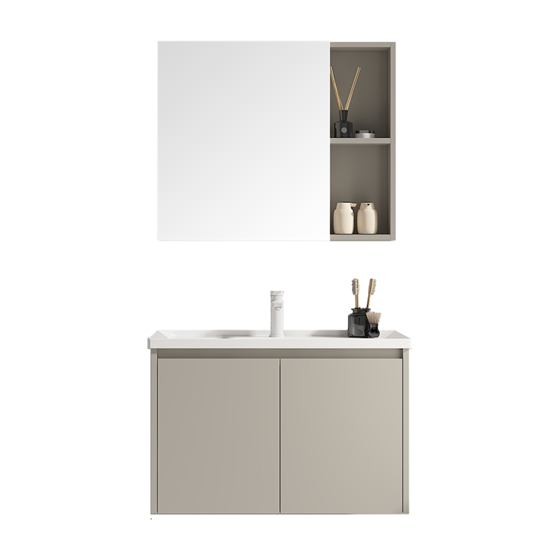 浴室柜组合现代简约卫浴柜镜柜卫生间浴室洗漱台洗手盆柜组合套装0.8米AS16128T-9