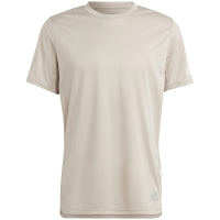 adidas Run It Tee 字母Logo印花圆领短袖T恤 男款 米色 IJ6833