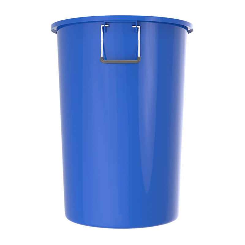 米奇特工 大号圆桶塑料水桶 带盖加厚储水桶 酒店工业环卫物业垃圾桶 不带盖(蓝色)160升