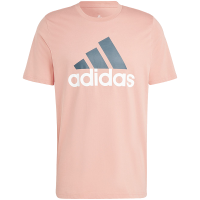 Adidas Logo字母印花罗纹圆领运动速干短袖T恤 男款 粉红色 IJ8577