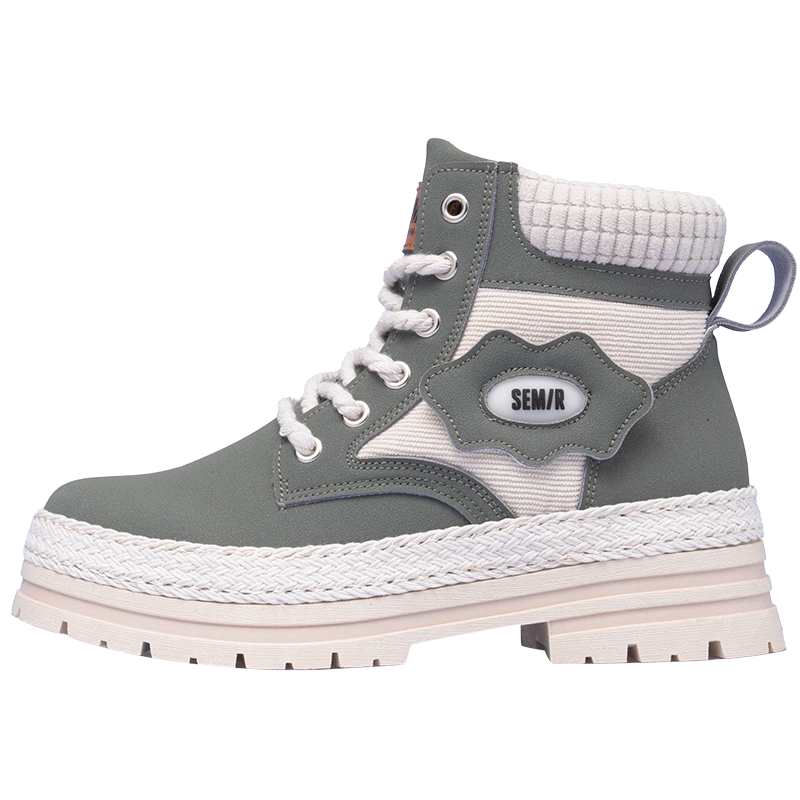 SEMIR女鞋2023冬季新款百搭休闲校园风工装靴增高ins风马丁靴子