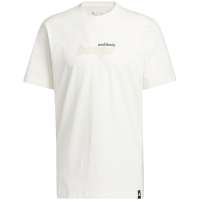 adidas 字母印花篮球运动圆领短袖T恤 男款 汉玉白 IM4616