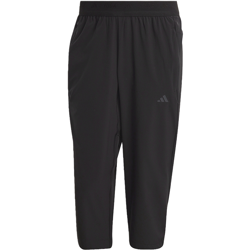 adidas Yoga Training 3/4 Pants 纯色Logo标识松紧腰休闲裤 男款 黑色 H44515