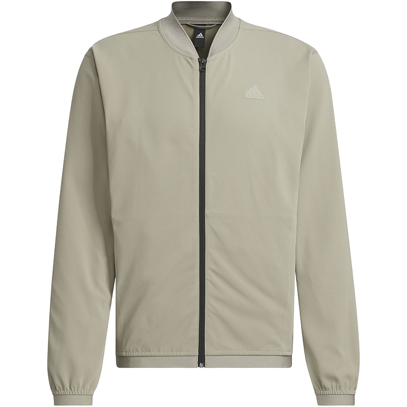 adidas Bomber Jacket 纯色Logo标识飞行员运动休闲夹克外套 男款 卵石银灰 IS4956