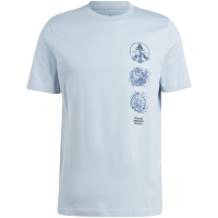 adidas 图案印花圆领短袖T恤 男款 蓝色 IL5404