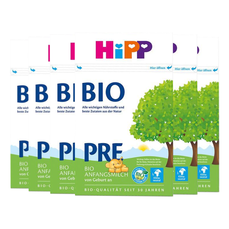 [6盒装 2026年4月后]原装进口德国Hipp喜宝有机PRE段奶粉600g 婴儿配方牛奶粉0-3月进口婴幼儿奶粉