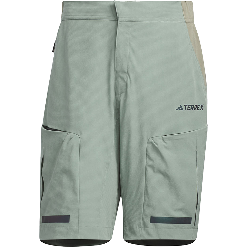 adidas Logo印花户外运动短裤 男款 银灰绿 IC1964