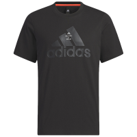 adidas Tech Logo Tee 字母Logo印花运动休闲短袖T恤 男款 黑色 IA8093
