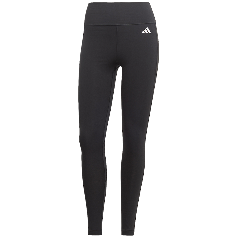 adidas 阿迪达斯 Logo标识修身中腰健身裤 女款 黑色 HT5445